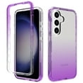thumbnail image 1 of for Samsung Galaxy S25 Case, Cover for Galaxy S25, Hybrid 2 in 1 Slim Fit Shockproof Heavy Duty Protection Shock Resistant Sturdy Crystal Clear [Not Yellow] Case, Non Front Cover, Purple, 1 of 5