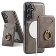 thumbnail image 1 of For Samsung Galaxy S25+ Case with Credit Card Holder,Ring Holder,Phone PU Leather Case Wallet for Women Men Magnetic Detachable 2-in-1 Wallet Card,Shockproof Rugged Phone Case,Coffee, 1 of 10