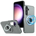 thumbnail image 1 of for Samsung Galaxy S25 Case, Frosted PC Compatible with MagSafe Built-in 360 Rotatable Invisible Kickstand Military Grade Protection Case for Samsung Galaxy S25, Gray, 1 of 6