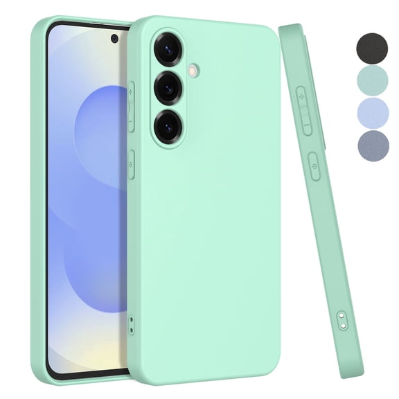 For Samsung Galaxy S25 Case, Liquid Silicone Phone Case for Samsung Galaxy S25, Ebizware Shockproof Full-Body Protective Rugged Rubber Slim Cover with Microfiber Lining - Mint Green