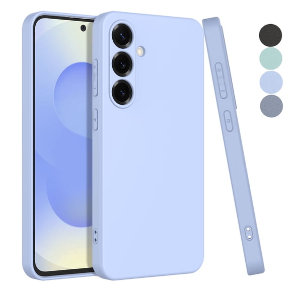 For Samsung Galaxy S25 Case, Liquid Silicone Phone Case for Samsung Galaxy S25, Ebizware Shockproof Full-Body Protective Rugged Rubber Slim Cover with Microfiber Lining - Lavender