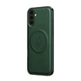 thumbnail image 1 of for Samsung Galaxy S25 Case Magnetic Bracket, Built-in Invisible Kickstand [Compatible with Magsafe] Wireless Charging PU Leather Rugged Protection for Samsung Galaxy S25 Phone Cases, Green, 1 of 8