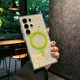 thumbnail image 1 of for Samsung Galaxy S25 Case Magnetic Clear Glitter Bling Sparkly Cute Case, Women Girls Compatible with MagSafe, for Samsung Galaxy S25, Shiny Transparent Anti-Scratch Protective Phone Cover, Green, 1 of 6