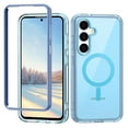 thumbnail image 1 of for Samsung Galaxy S25 Case Magnetic, [Compatible with Magsafe] Bumper Frame Shockproof Dustproof Crystal Clear Anti-Scratch Folio Flip Phone Case for Samsung Galaxy S25, Blue, 1 of 8