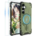 thumbnail image 1 of Samsung Galaxy-S25-Case with Magsafe, 2×Screen Protector, S24 Magnetic Phone Case Anti-Fingerprint Military Grade Shockproof Protective Cover for Galaxy S24/S25,Green, 1 of 14