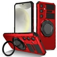 thumbnail image 1 of For Samsung Galaxy S25 Case, Samsung Galaxy S25 Case with Invisible Stand, Military Grade Protective Cases with Ring[Adjustable & Foldable] ,Magnetic case,Shockproof,Red, 1 of 1