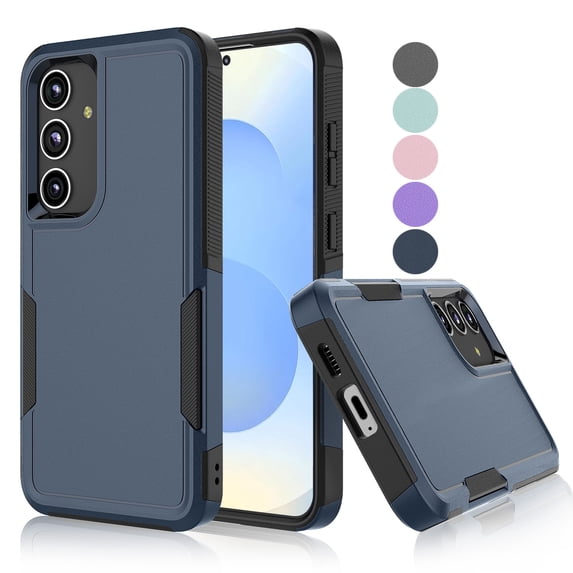 For Samsung Galaxy S25 Case, Shockproof Heavy Duty Rugged Phone Case for Samsung Galaxy S25, Tekcoo Military Grade Protection Dual Layer Sturdy Durable Cover Cute Bumper - Blue