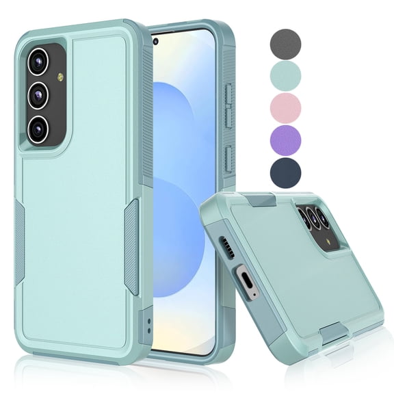 For Samsung Galaxy S25 Case, Shockproof Heavy Duty Rugged Phone Case for Samsung Galaxy S25, Tekcoo Military Grade Protection Dual Layer Sturdy Durable Cover Cute Bumper - Mint
