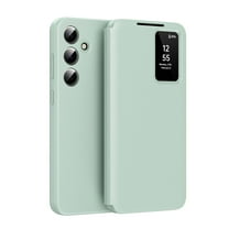 for Samsung Galaxy S25  Case Smart Clear View, Slim Design Wallet Leather Anti-Scratch Shockproof Phone Case, Card Holder Pocket Cover For Samsung Galaxy S25  Smart View,Green
