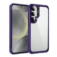 thumbnail image 1 of for Samsung Galaxy S25 Clear Case, Non-Yellowing Shockproof Slim Phone Cover, Military-Grade Protection with Metal Lens Frame, Anti-Scratch Hard Case for Samsung Galaxy S25, Purple, 1 of 7