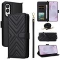 thumbnail image 1 of For Samsung Galaxy S25 Edge 5G Diamond Pattern PU Leather Wallet Case Magnetic Flip Cover Multi-Card Slots Pocket Kickstand With Detachable Shoulder Strap And Wrist Strap,Black,For Galaxy S25 Edge 5G, 1 of 7