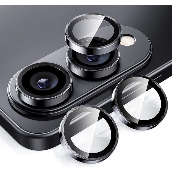 for Samsung Galaxy S25 Edge Camera Lens Protector - Case-Friendly, Ultra-HD 9H Tempered Glass Screen Protector, Anti-Scratch, Space Titanium Military-Grade Drop Protection, Black