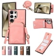 thumbnail image 1 of for Samsung Galaxy S25 Edge Case with Card Holder Kickstand Crossbody Strap, PU Leather Wallet Case with Magnetic Closure Heavy Duty Protective Flip Cover for S25 Edge for Men Women, Pink, 1 of 9