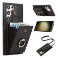 thumbnail image 1 of for Samsung Galaxy S25 Edge Case, Elegant Minimalist Wallet Case with Ring Kickstand and Shoulder Strap, Shockproof Stylish Protective Durable PU Leather Cover for Samsung Galaxy S25 Edge, Black, 1 of 4