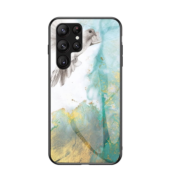 for Samsung Galaxy S25 Edge Case, Hybrid Tempered Glass Protective Marble Pattern Glossy Design Slim Rugged Shockproof Women Girls Men Protective Anti-Scratch Wireless Charging Cover,Light Green