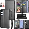 thumbnail image 1 of For Samsung Galaxy S25 Edge Case Wallet with Card Holder, Lanyard and Kickstand for Women Men, Ebizware Magnetic Flip Detachable PU Leather Wallet Phone Case Cover for Samsung Galaxy S25 Edge - Black, 1 of 8