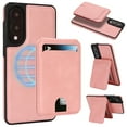 thumbnail image 1 of for Samsung Galaxy S25 Edge, Compatible with MagSafe, Magnetic 2 in 1 Detachable Wallet Case with Card Holder Women Men, Business PU Leather RFID Blocking Flip Kickstand Credit Slots, Pink, 1 of 11
