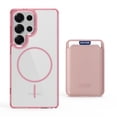 thumbnail image 1 of For Samsung Galaxy S25 Edge Magnetic 2-in-1 Phone Case,with Magnetic Detachable Card Holder,Credit Card Slot,Compatible with Mag-Safe,Transparent Back,Shockproof Rugged Wallet Phone Case,Pink, 1 of 8