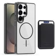 thumbnail image 1 of For Samsung Galaxy S25 Edge Magnetic Clear Phone Case,Magnetic Detachable Card Slots Holder Wallet,Compatible with Mag-safe,Crystal Transparent Shockproof Protective Rugged Phone Case,Black, 1 of 8
