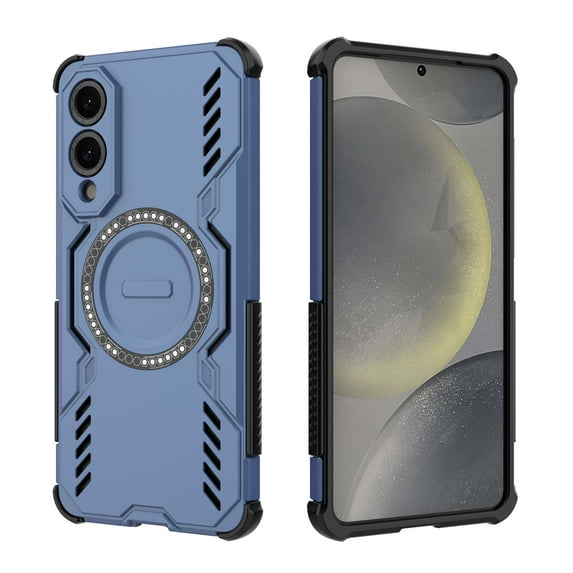 For Samsung Galaxy S25 Edge Magnetic Phone Case,Military-Grade Drop Protection,Compatible with Mag-Safe,Heavy Duty Tough Rugged Shockproof Dropproof Grip Armored Slim Phone Case Cover,Blue