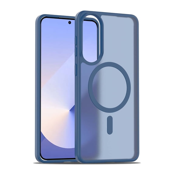 For Samsung Galaxy S25 Edge Phone Case, Matte Magnetic,Support for Magsafe,Lightweight & Slim,Translucent Frosted Shockproof Protective Rugged Scratch-Resistant Phone Case Cover,Blue