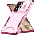 thumbnail image 1 of for Samsung Galaxy S25 Edge Rugged Case, Heavy Duty Hard PC Protective Shockproof Cover with Lens Sliding Camera Cover Drop Resistant Protective Phone Case for Samsung Galaxy S25 Edge, Pink, 1 of 7