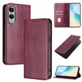 thumbnail image 1 of for Samsung Galaxy S25 Edge Wallet Rugged Case, Premium PU Leather RFID Blocking Card Slots Kickstand Classic Full Body Protection Magnetic Function Durable Phone Cover for S25 Edge, Winered, 1 of 9