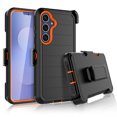 thumbnail image 1 of For Samsung Galaxy S25 FE Case with Built-in Screen Protector and Belt-Clip Holster, Tekcoo Military Grade Shockproof Rugged Protective Phone Case Kickstand Cover for Galaxy S25 FE - Orange, 1 of 9