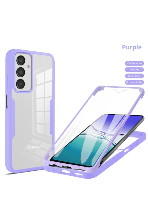 For Samsung Galaxy S25 FE Case Compatible with MagSafe, Built-in Screen Protector [Support Fingerprint ID & Wireless Charger] Full-Body Slim Style Clear Soft Magnetic Phone Case,Purple