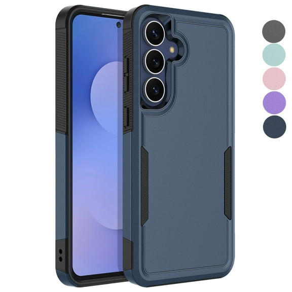For Samsung Galaxy S25 FE Case, Ebizware Heavy Duty Rugged Shockproof Phone Case [Military Grade Drop Tested] Dual Layer Full Body Protective Bumper for Samsung Galaxy S25 FE Cover - Navy Blue