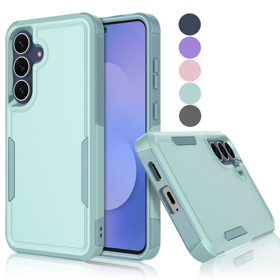 For Samsung Galaxy S25 FE Case, Shockproof Heavy Duty Rugged Phone Case for Samsung Galaxy S25 FE, Tekcoo Military Grade Protection Dual Layer Sturdy Durable Cover Cute Bumper - Mint