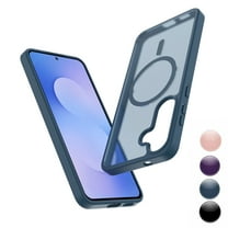 For Samsung Galaxy S25 FE Case, Tiflook Compatible with MagSafe Military Grade Drop Protection Magnetic Rugged Cover Translucent Back Shockproof Cell Phone Case for Galaxy S25 FE 6.7" - Blue