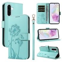 for Samsung Galaxy S25 FE Pattern Wallet Flip Case, Premium PU Leather Card Slots Full Body Protection Wrist Strap Kickstand Non-Slip Shockproof Magnetic Phone Case for Galaxy S25 FE, Green