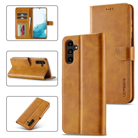 for Samsung Galaxy S25 Flip Wallet Case, Classic Card Slots Kickstand Strong Magnetic Premium PU Leather Drop Protective Shockproof Phone Case for Samsung Galaxy S25, Yellow