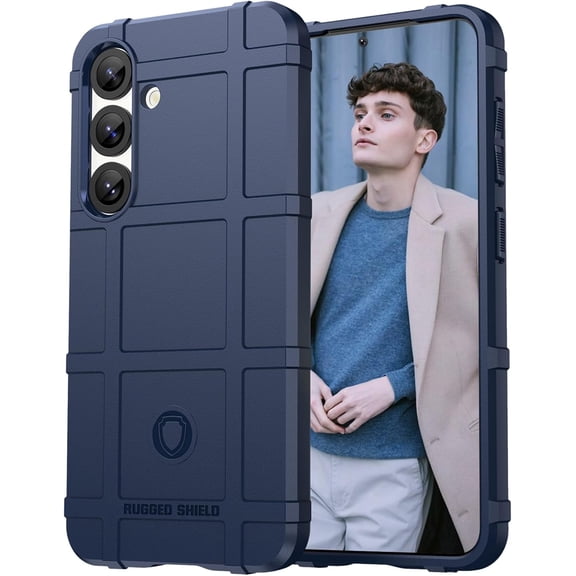 for Samsung Galaxy S25/ Galaxy S24 Slim Soft TPU Case, [Rugged Shield Series] Drop-Tested Military Grade Shockproof Protection Cover Case for Samsung Galaxy S25 HD-Blue