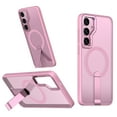 thumbnail image 1 of for Samsung Galaxy S25 Magnetic Case with Kickstand, Compatible with Magsafe, Anti-Fingerprint Drop Protection, Matte Translucent Thin Lightweight Anti-Scratch Case for S25, Pink, 1 of 6