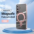 thumbnail image 1 of for Samsung Galaxy S25+ Magnetic Clear Case with All-inclusive Camera Lens Film [Compatible with MagSafe] Shockproof Plating Anti-yellowing Transparent Ring Kickstand Slim Phone Case,Rosegold, 1 of 9