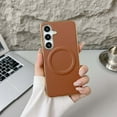 thumbnail image 1 of For Samsung Galaxy S25 Magnetic Phone Case,Made From PU Leather + Hard PC,Luxurious Electroplated Frame Designing,Compatible with Mag-safe,Ultra Slim Shockproof Rugged Phone Case,Brown, 1 of 8