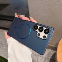 For Samsung Galaxy S25 Phone Case,Compatible with Mag-Safe,Glossy Ultra Slim Shockproof Anti-Scratch Drop Proof Protection Skin Feel Anti-fingerprint Thin Fit Phone Case Cover,Royalblue