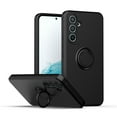 thumbnail image 1 of For Samsung Galaxy S25+ Phone Case,Slim Liquid Silicone 360 Rotating Ring Holder Kickstand Support Car Mount Soft Rubber Hybrid Hard Protection Shockproof Bumper Girl Women Cover,Black, 1 of 9