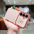 thumbnail image 1 of For Samsung Galaxy S25+ Phone Case for Women Girls,Double Love Hearts Print Designing,Wavy Frame Curly Shape,Shockproof TPU Luxury Electroplated Anti-fall Protective Phone Case Cover,Pink, 1 of 9
