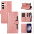 thumbnail image 1 of for Samsung Galaxy S25 Phone Case,for Samsung Galaxy S25 Wallet Case RFID Blocking 8 Card Slots Holder & 1 Cash Pocket & 1 Outer Pouch,Wrist Strap,Shockproof Leather Magnetic Flip Stand Cover,Rosegold, 1 of 9
