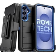 Defender Case for Samsung Galaxy S25 Plus with Belt Clip, Kickstand, Dual-Layer, Black/Blue