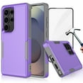 thumbnail image 1 of For Samsung Galaxy S25 Plus 5G Phone Case, with Tempered Glass Screen Protector, Heavy Duty Rugged Shockproof Full Body Protection Sturdy Durable Cover Cute Bumper for Galaxy S25 Plus 5G -Purple, 1 of 6