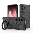 thumbnail image 1 of for Samsung Galaxy S25 Plus Armor Case with Aluminum PC+TPU Hybrid, Magnetic Ring Kickstand Holder, Shock-Resistant Lightweight Non-Slip Protective Cover, Wireless Charging Compatible Design, Black, 1 of 5