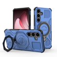 thumbnail image 1 of for Samsung Galaxy S25 Plus Armor Case with Aluminum PC+TPU Hybrid, Magnetic Ring Kickstand Holder, Shock-Resistant Lightweight Non-Slip Protective Cover, Wireless Charging Compatible Design, Blue, 1 of 5