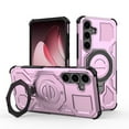 thumbnail image 1 of for Samsung Galaxy S25 Plus Armor Case with Aluminum PC+TPU Hybrid, Magnetic Ring Kickstand Holder, Shock-Resistant Lightweight Non-Slip Protective Cover, Wireless Charging Compatible Design, Pink, 1 of 5