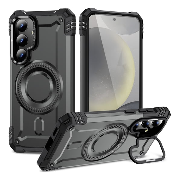 for Samsung Galaxy S25 Plus Armor Case with Kickstand, Luxury Military-Grade Protection Heavy Duty Magnetic Phone Case, Compatible with MagSafe Accessories, for Samsung Galaxy S25 Plus - Gray
