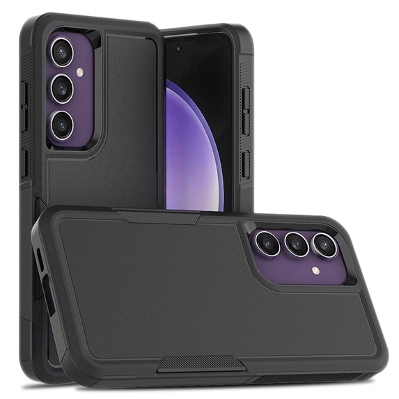 for Samsung Galaxy S25 Plus Back Case, Luxury Ultra Slim PC + TPU Double-Layer Anti-Fall Shockproof Drop Protective Lightweight 2 In 1 Phone Case Cover for Samsung Galaxy S25 Plus, Black