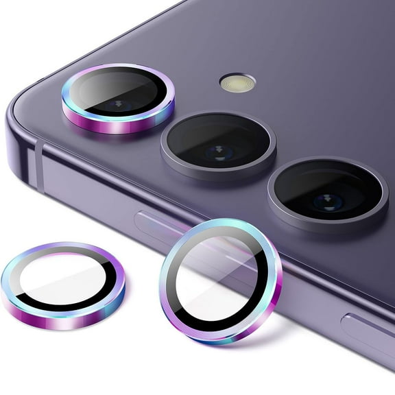 for Samsung Galaxy S25 Plus Camera Lens Protector, 9H Tempered Glass Camera Cover Screen Protector Metal Individual Ring for Samsung Galaxy S25 Plus, Multicolour
